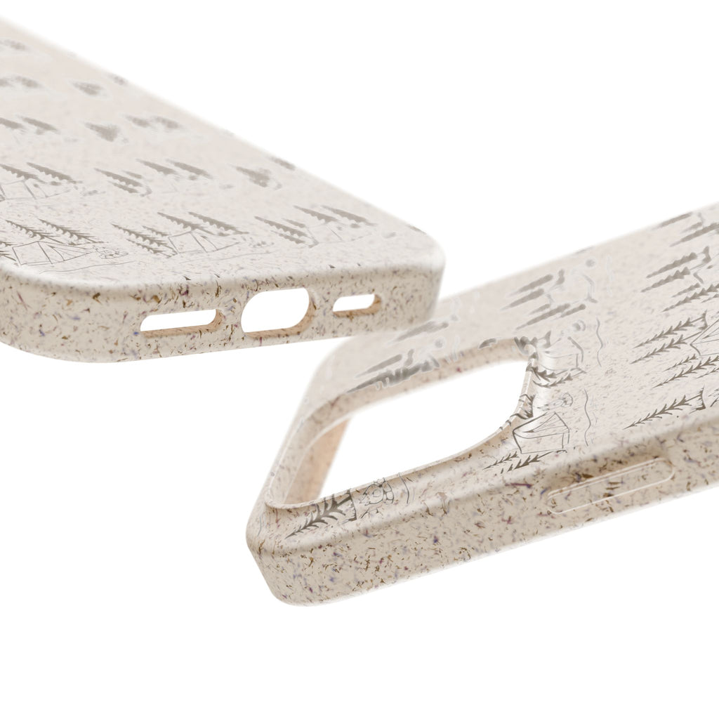 Biodegradable Phone Case — Eco-Friendly Forest Sketch Pattern