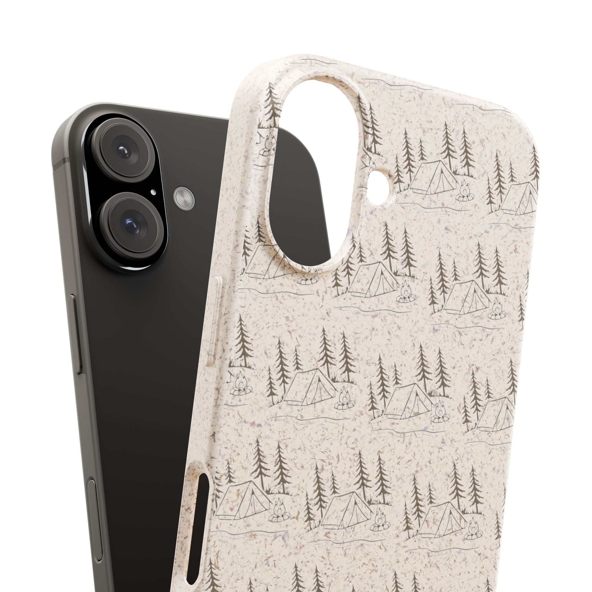 Biodegradable Phone Case — Eco-Friendly Forest Sketch Pattern
