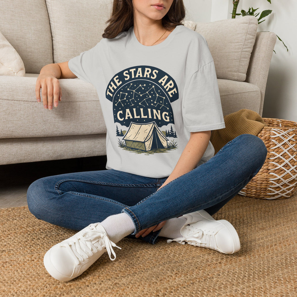 "The Stars Are Calling" Camping Tent Stargazing T-Shirt
