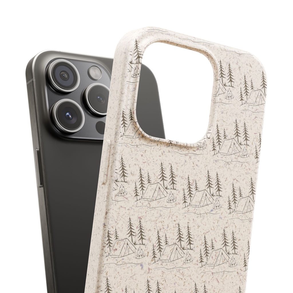 Biodegradable Phone Case — Eco-Friendly Forest Sketch Pattern