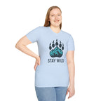 "Stay Wild" Bear Footprint Mountain Emblem T-Shirt