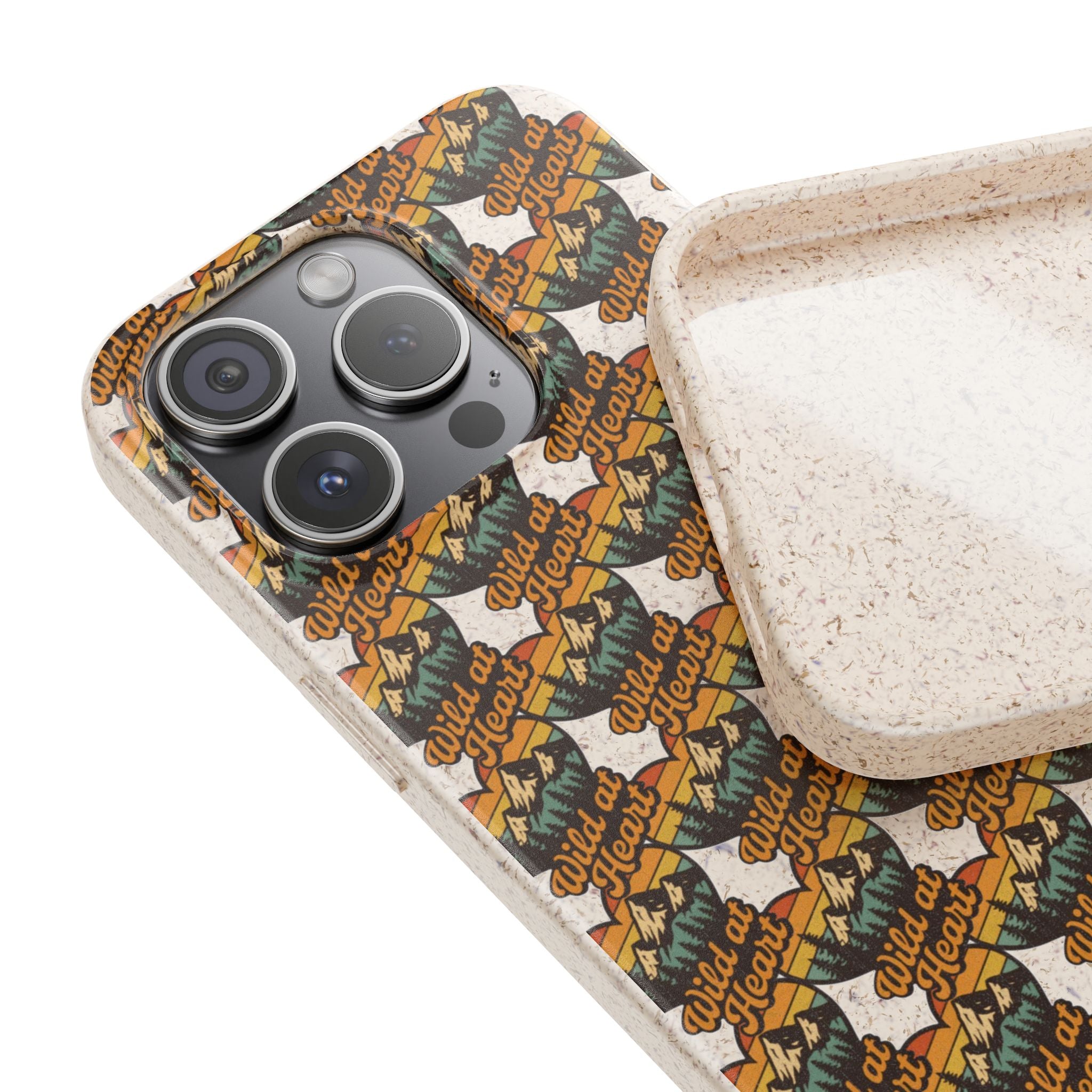 Eco-Friendly Phone Case — Vintage Camper Pattern Biodegradable iPhone Cover