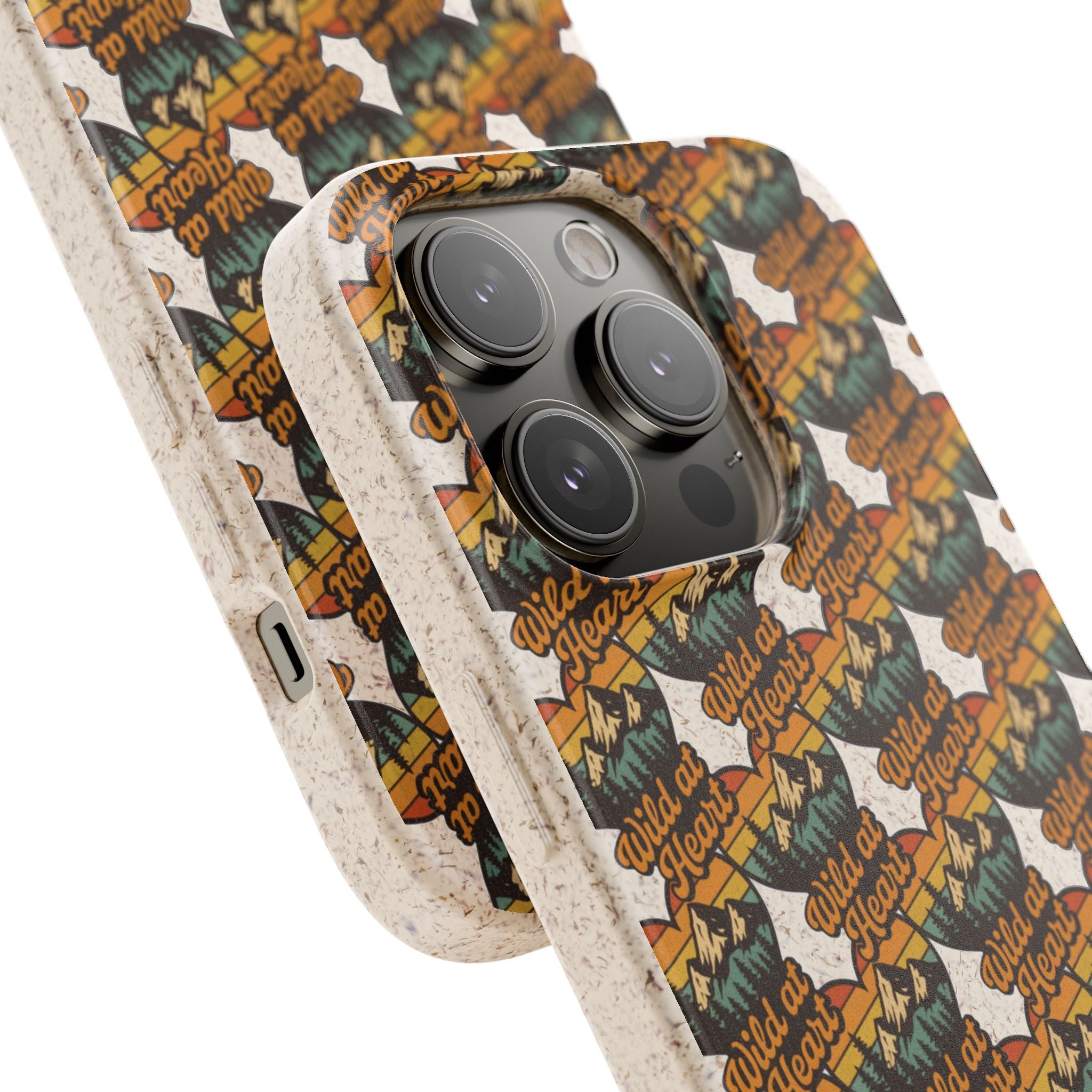 Eco-Friendly Phone Case — Vintage Camper Pattern Biodegradable iPhone Cover
