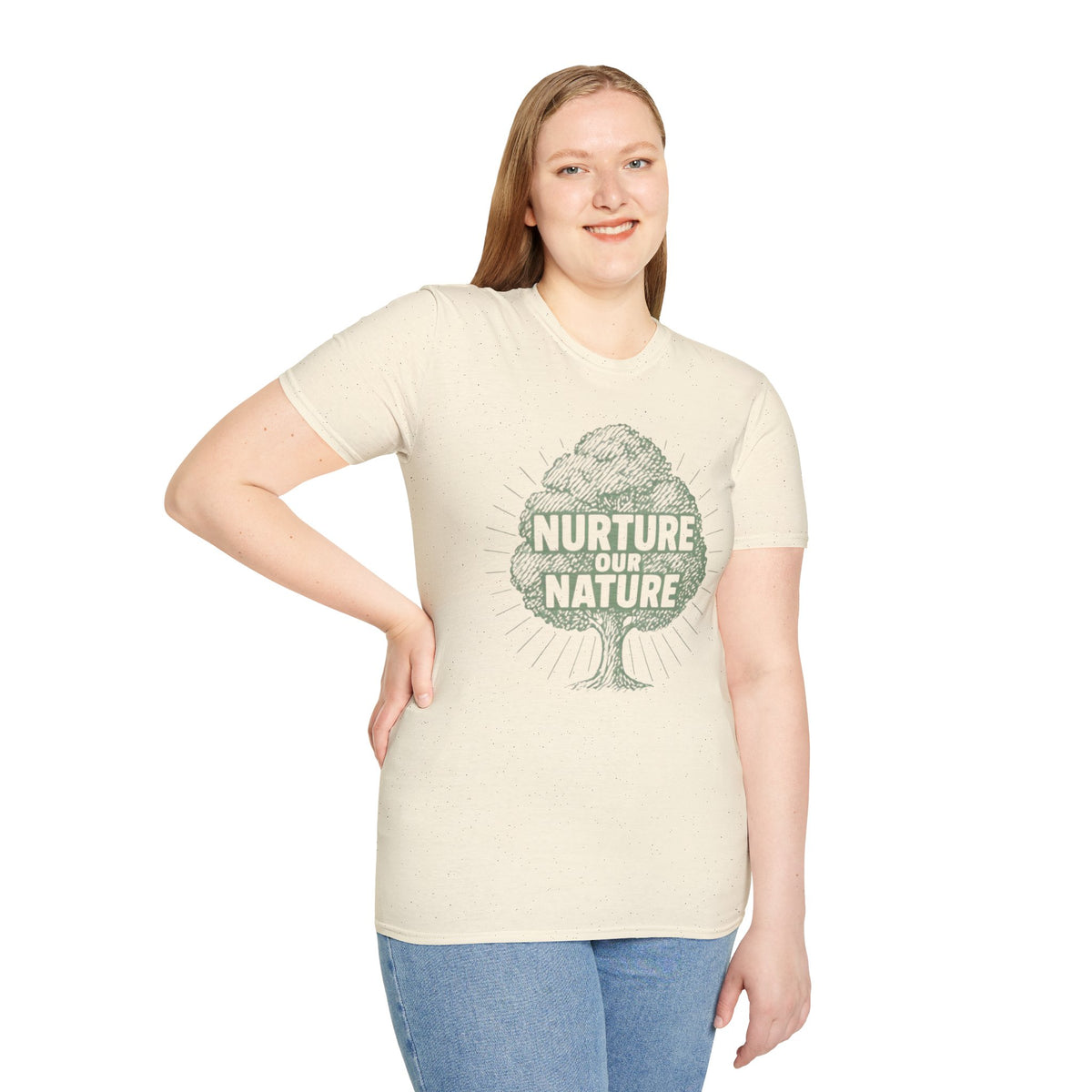 "Nurture Our Nature" Tree T-Shirt – Eco-Friendly Conservation Tee Shirt