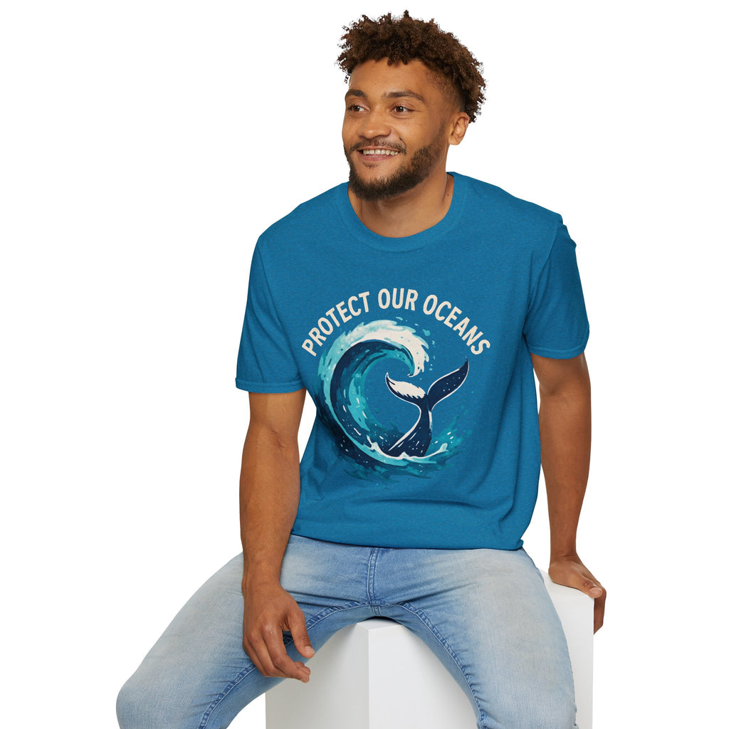 "Protect Our Oceans" Wave Whale Conservation T-Shirt