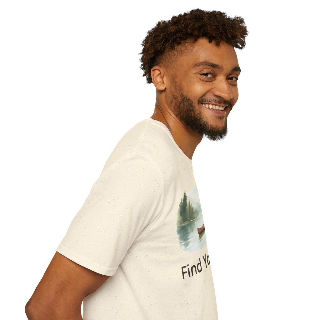 Find Your Wild Canoe T-Shirt — Lake Pine Trees Outdoor Adventure Tee