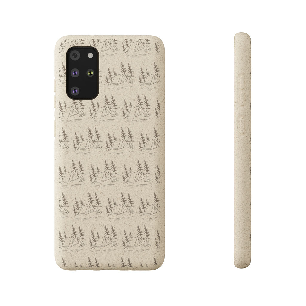 Biodegradable Phone Case — Eco-Friendly Forest Sketch Pattern