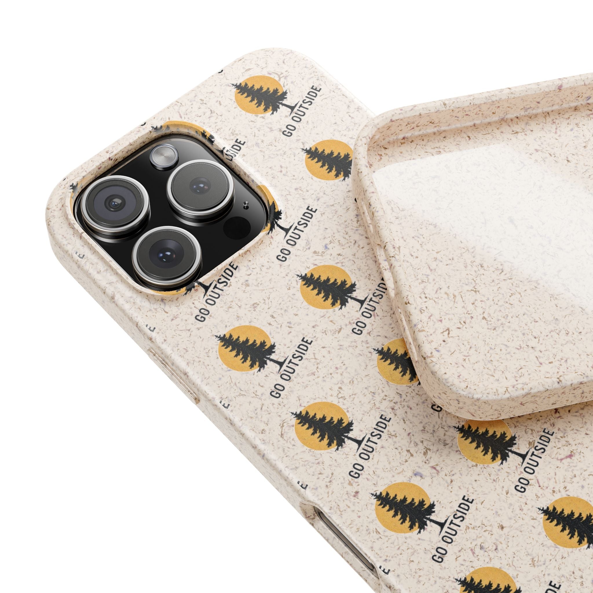 Biodegradable Phone Case — 'Go Outside' Recycled Eco-Friendly iPhone Cover