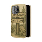 Biodegradable Phone Case — 'Nap Meadow' Mystic Lake Camping Design