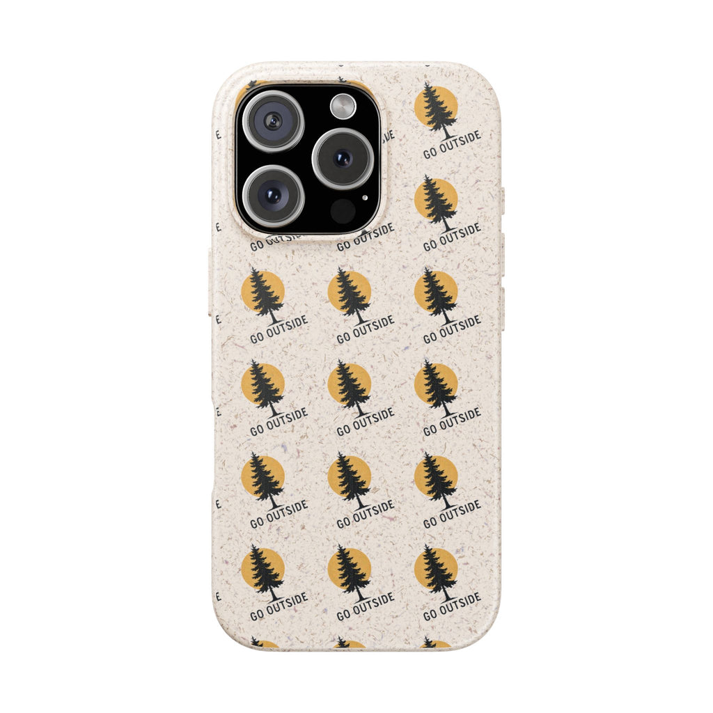 Biodegradable Phone Case — 'Go Outside' Recycled Eco-Friendly iPhone Cover