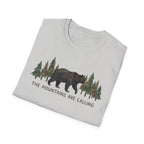 "The Mountains Are Calling" Bear and Pines T-Shirt — Outdoor Graphic Tee