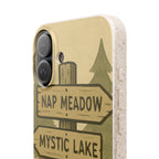 Biodegradable Phone Case — 'Nap Meadow' Mystic Lake Camping Design