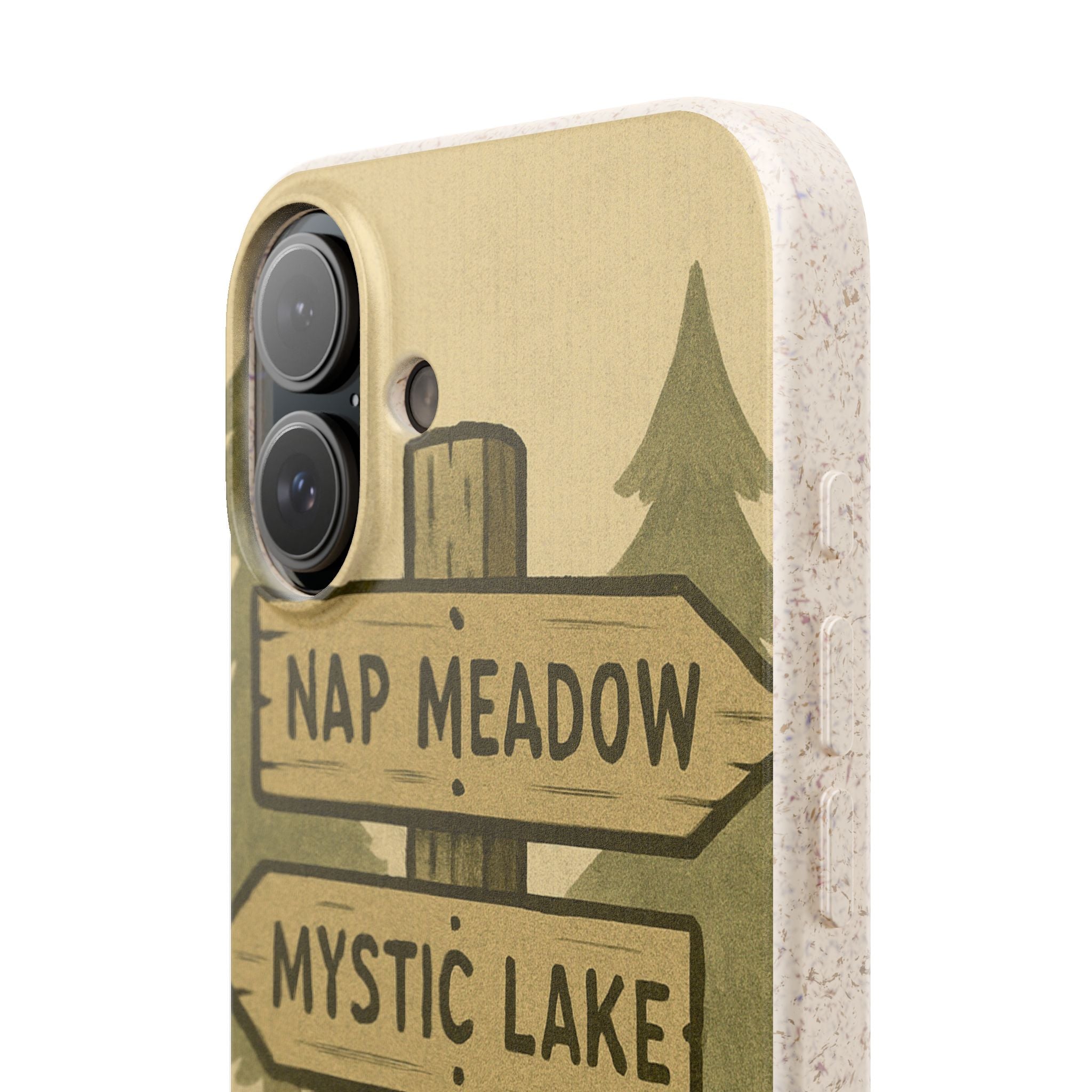 Biodegradable Phone Case — 'Nap Meadow' Mystic Lake Camping Design