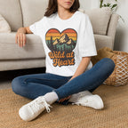 "Wild at Heart" Mountain Heart Retro Sunset Nature Tee Shirt