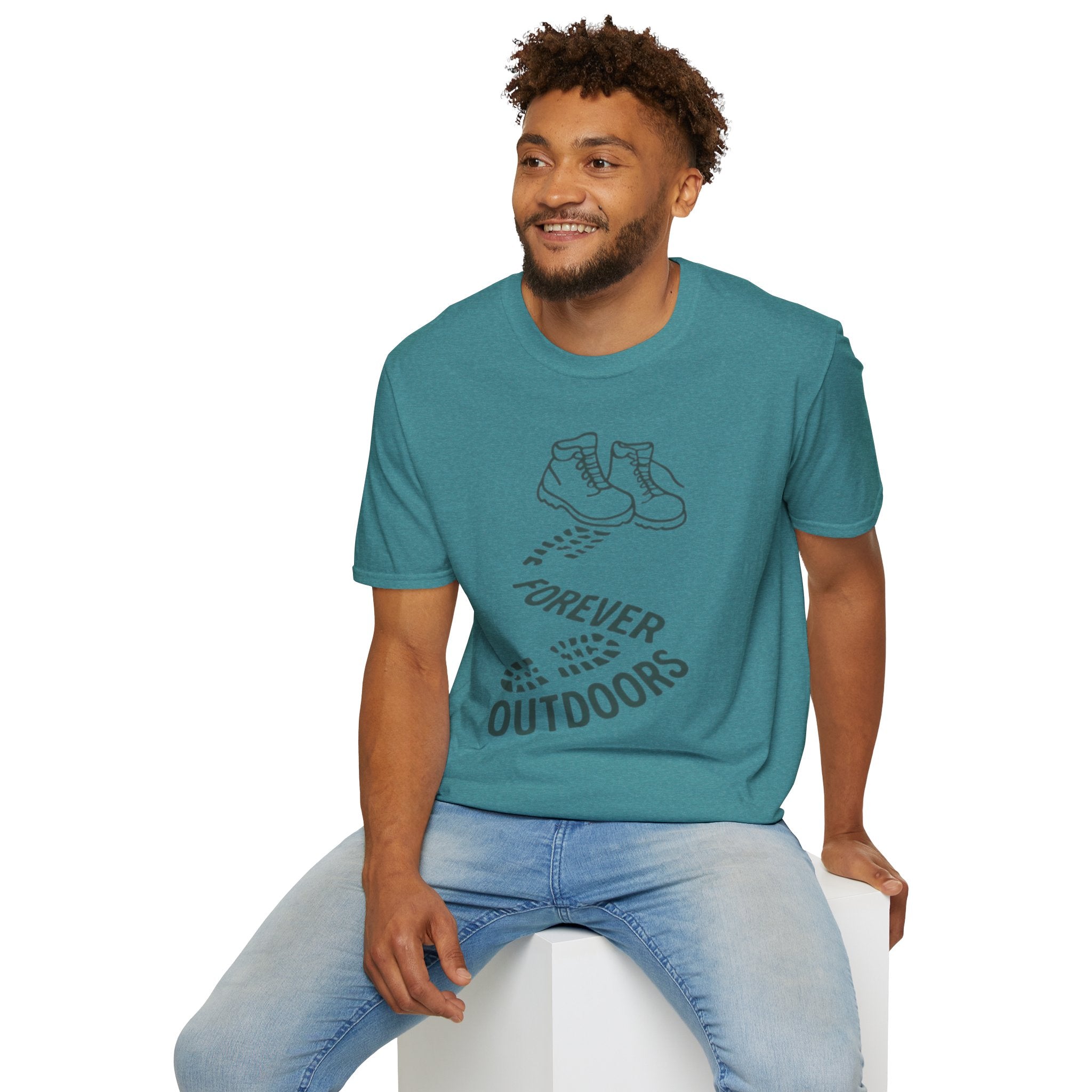 Boots with Footprints "Forever Outdoors" T-Shirt