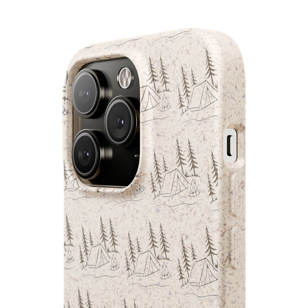 Biodegradable Phone Case — Eco-Friendly Forest Sketch Pattern