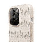 Biodegradable Phone Case — Eco-Friendly Forest Sketch Pattern