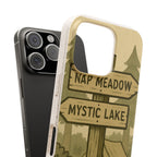 Biodegradable Phone Case — 'Nap Meadow' Mystic Lake Camping Design