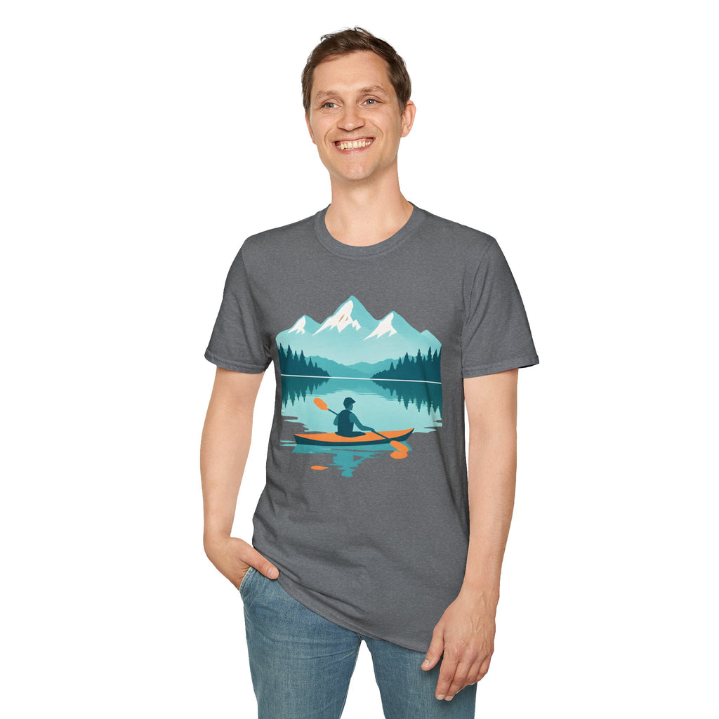 Kayaker on Serene Mountain Lake T-Shirt