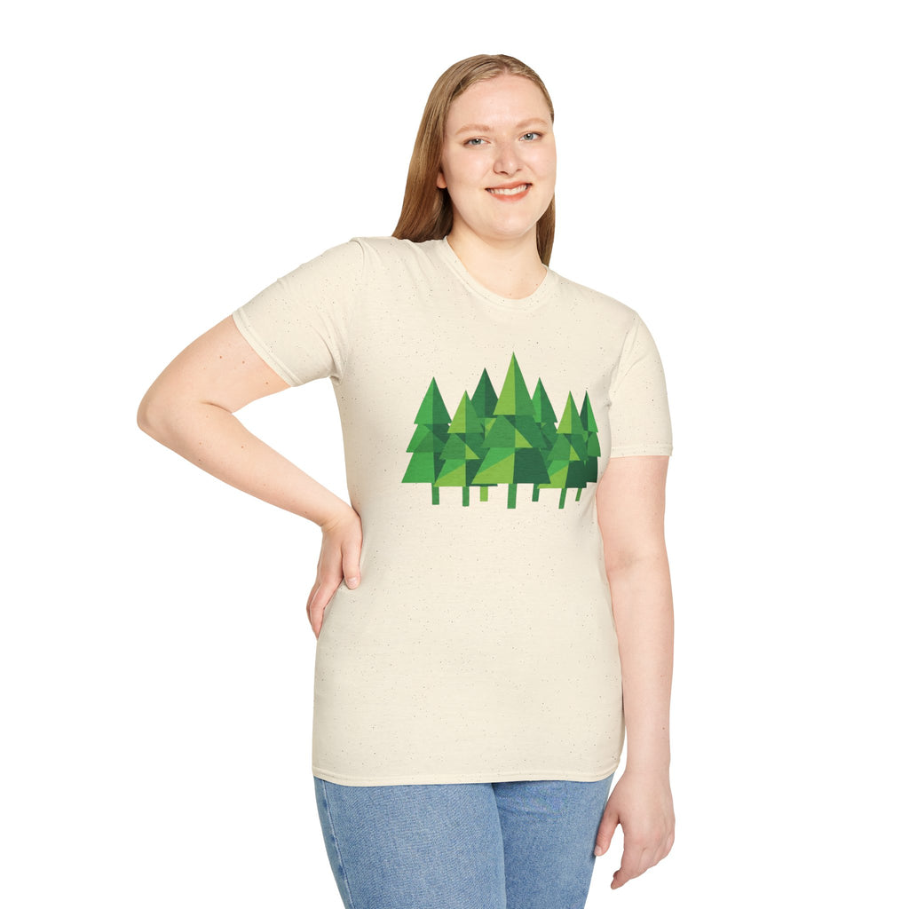 Forest Graphic T-Shirt — Minimal Green Pine Trees Tee