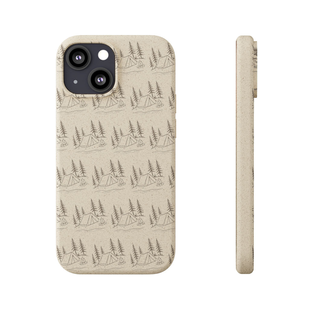 Biodegradable Phone Case — Eco-Friendly Forest Sketch Pattern