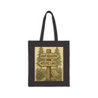 Tote Bag — Rustic ‘Nap Meadow / Mystic Lake’ Camping Sign Canvas Tote