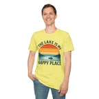 "The Lake Is My Happy Place" Canoe On The Lake At Sunset T-Shirt