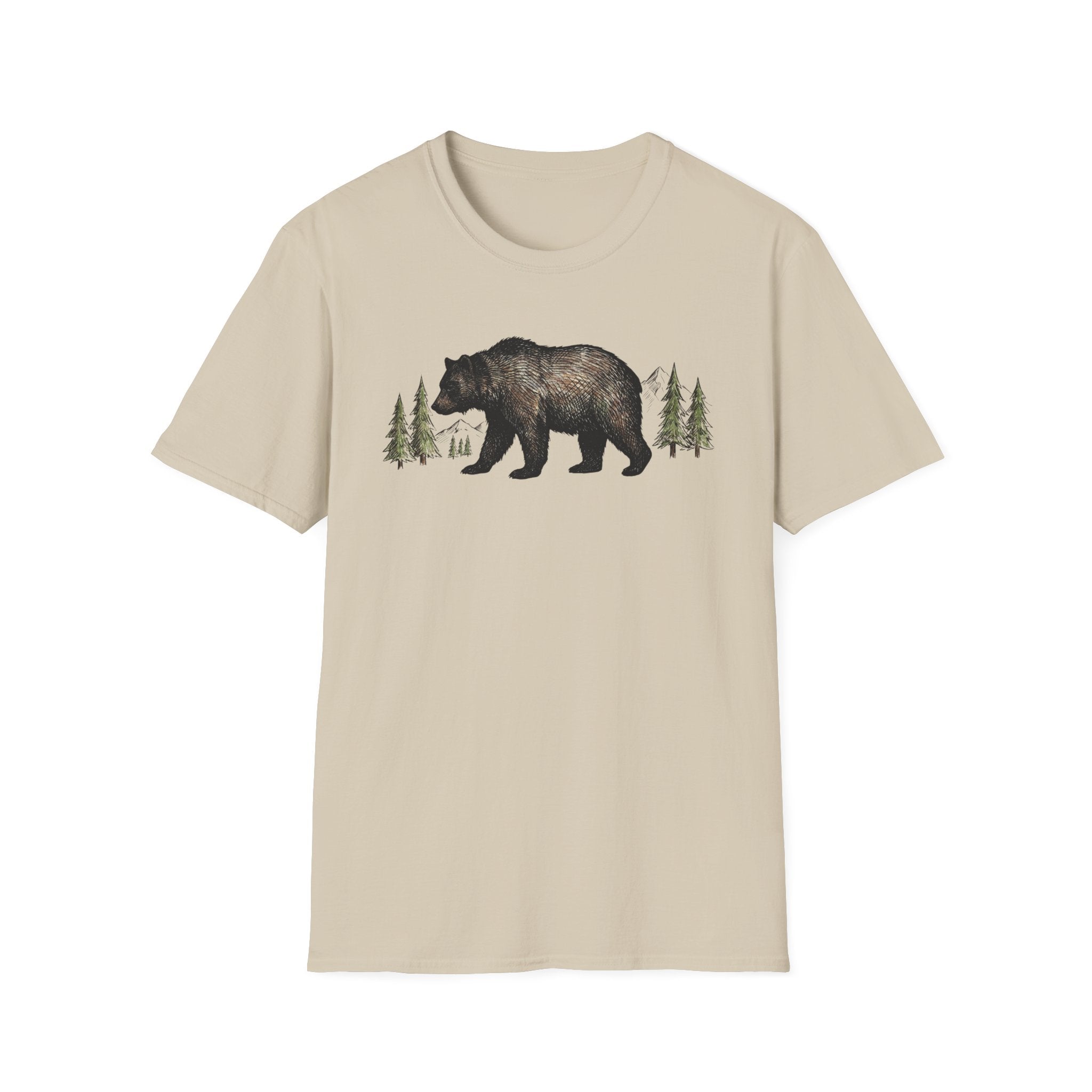 Bear & Pines T‑Shirt — Rustic Woodland Graphic Tee