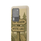 Biodegradable Phone Case — 'Nap Meadow' Mystic Lake Camping Design
