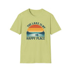 Canoe On The Lake At Sunset "The Lake Is My Happy Place" T-Shirt