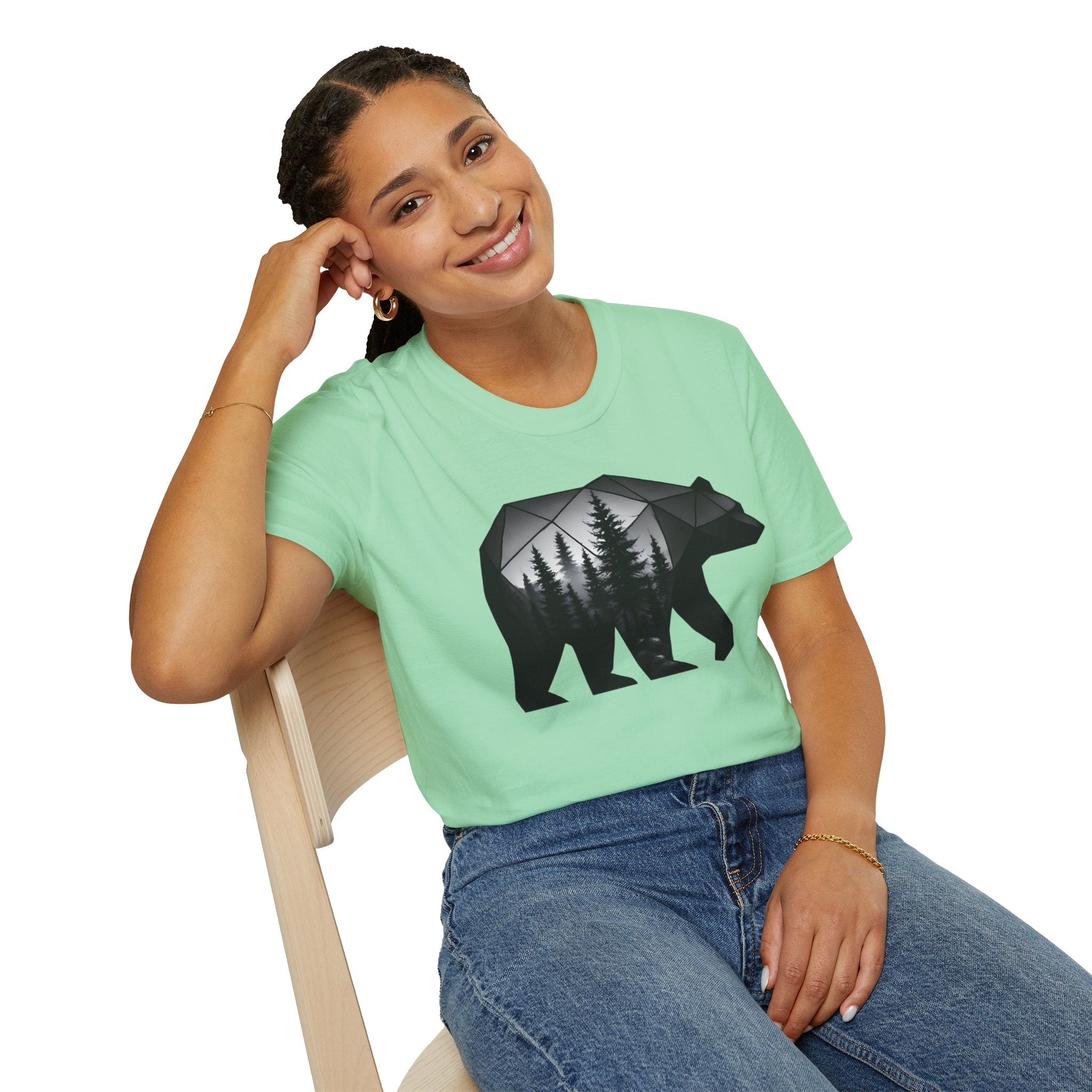Geometric Forest Bear T-Shirt