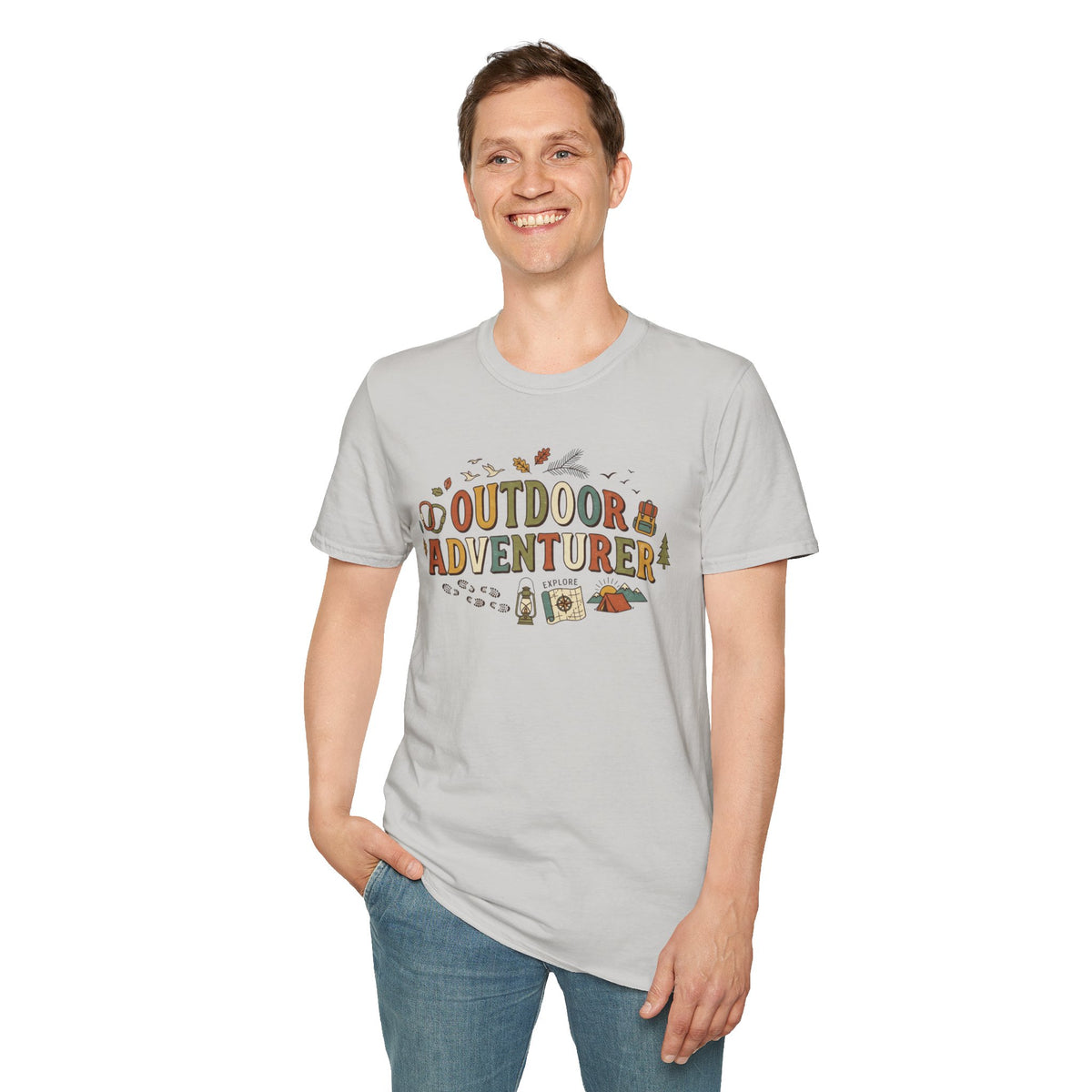 "Outdoor Adventurer" T‑Shirt Camping, Hiking & Exploration Graphic Tee Shirt