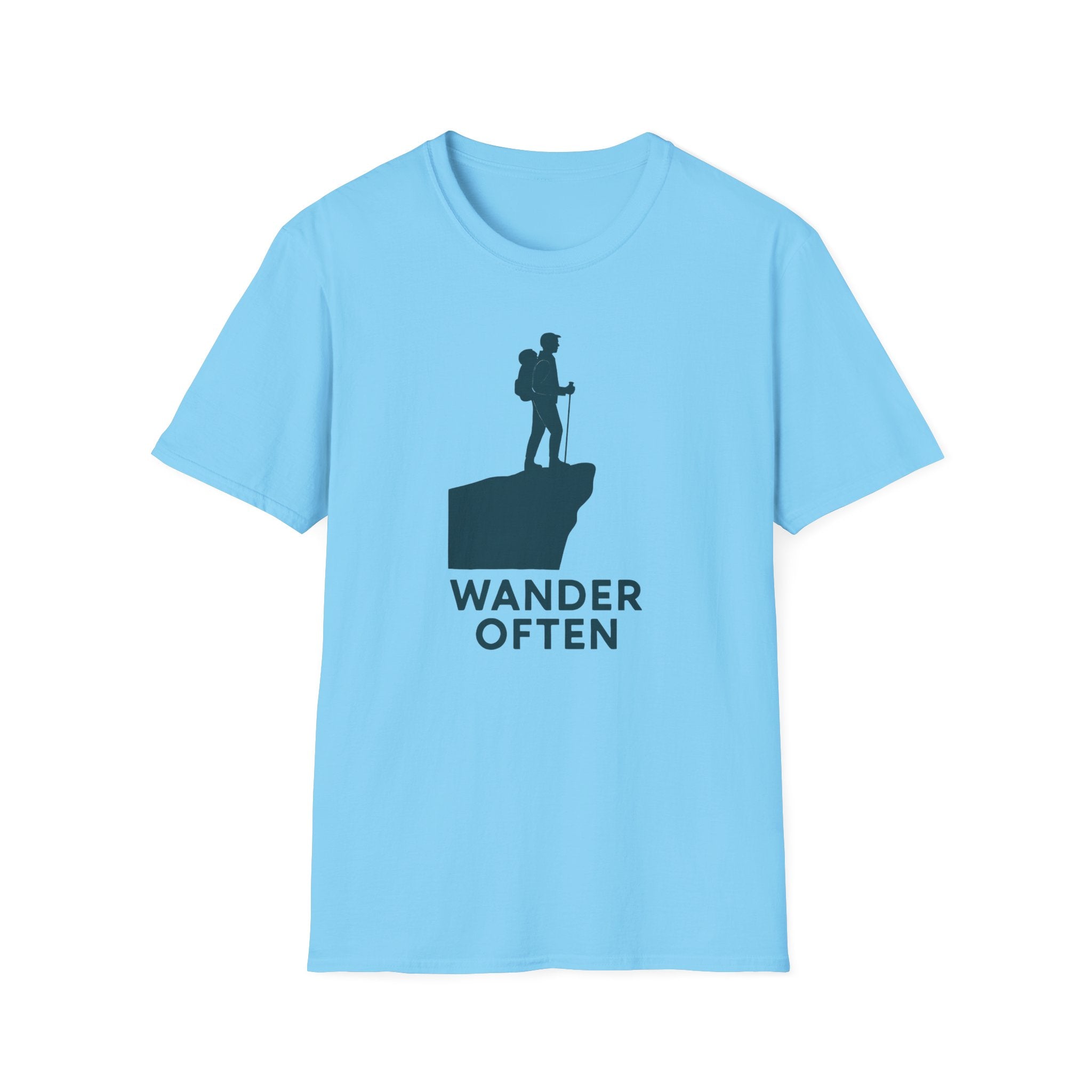 "Wander Often" Hiker on Cliff T-Shirt