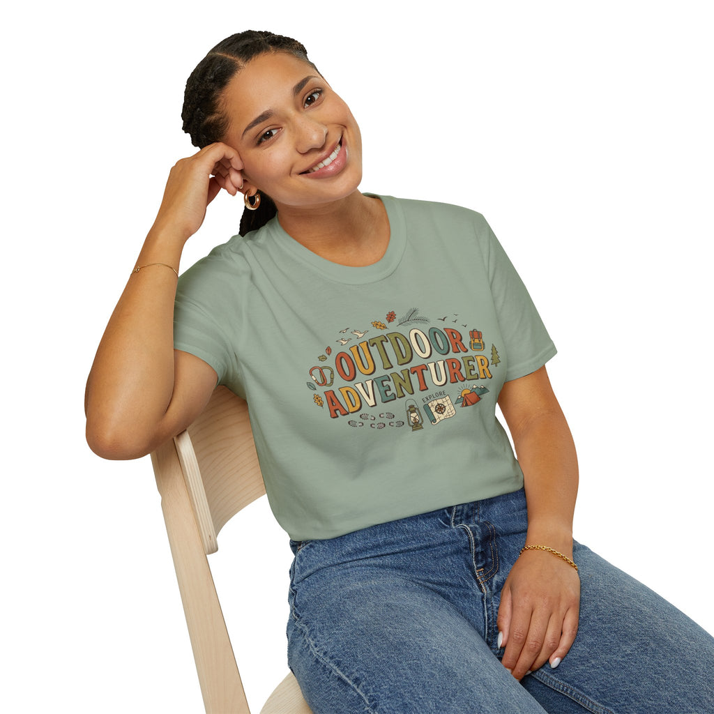 "Outdoor Adventurer" T‑Shirt Camping, Hiking & Exploration Graphic Tee Shirt
