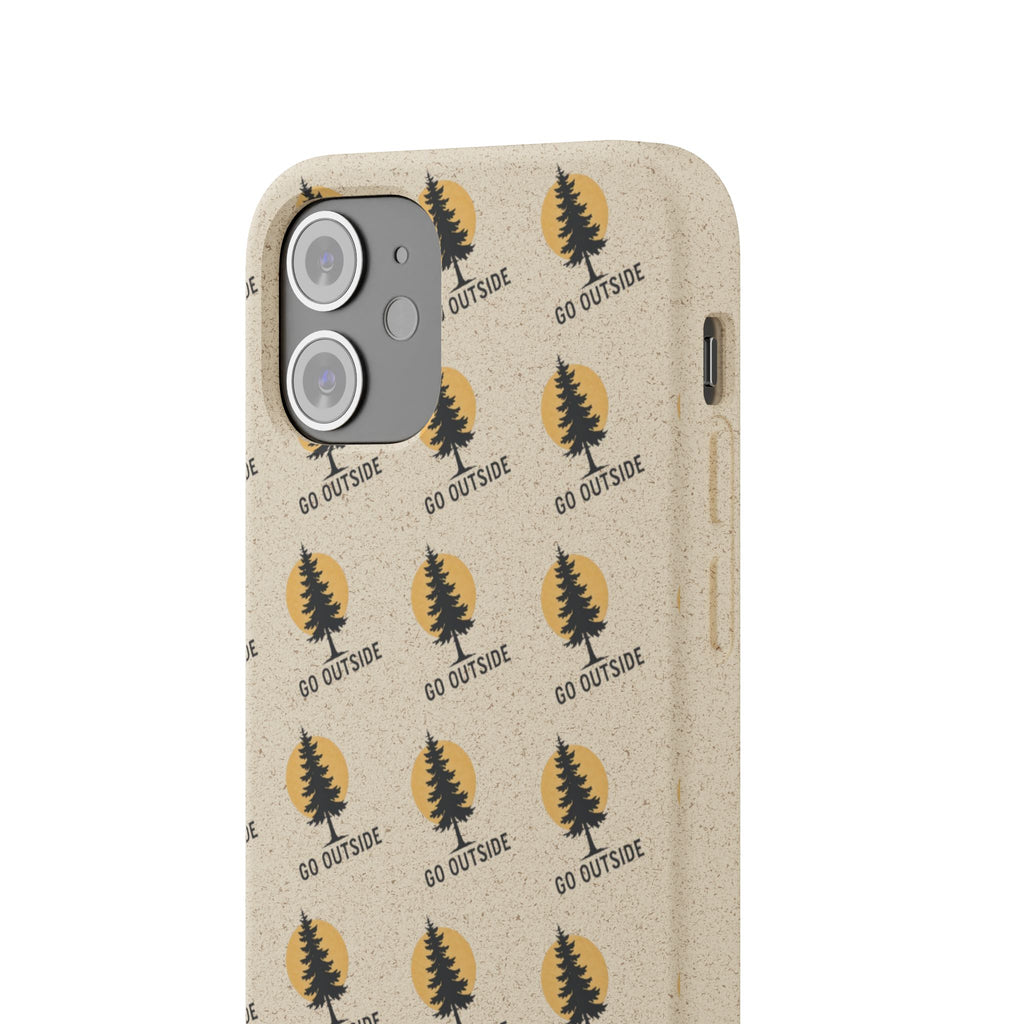 Biodegradable Phone Case — 'Go Outside' Recycled Eco-Friendly iPhone Cover