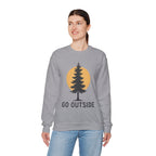 "Go Outside" Pine Tree Sunset Outdoor Graphic Crewneck Sweatshirt