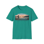 Outdoor T-Shirt — "Seeking Simple Treasures" Sunset Hiker Graphic