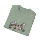 Wolf Howl T-Shirt — Moonlit Mountain Wildlife Tee