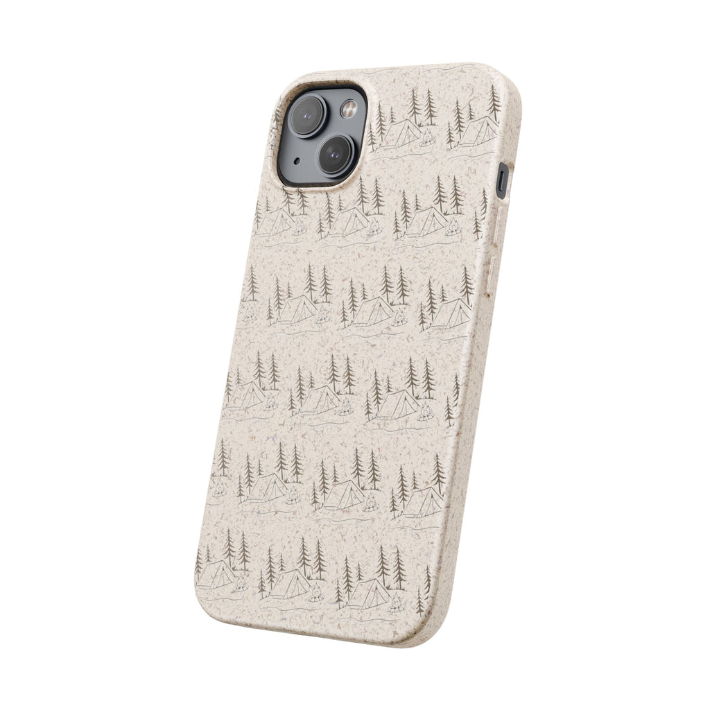 Biodegradable Phone Case — Eco-Friendly Forest Sketch Pattern