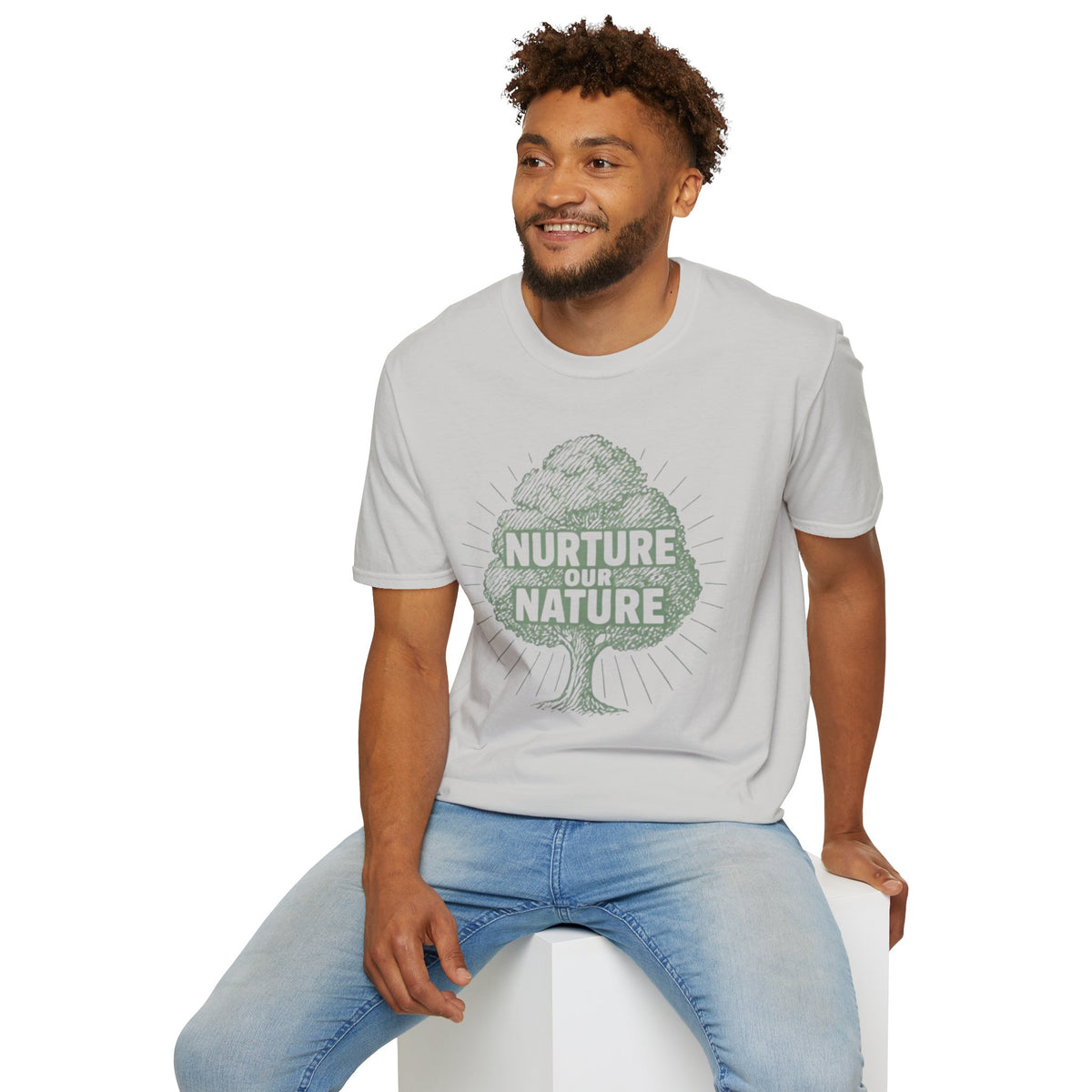 "Nurture Our Nature" Tree T-Shirt – Eco-Friendly Conservation Tee Shirt
