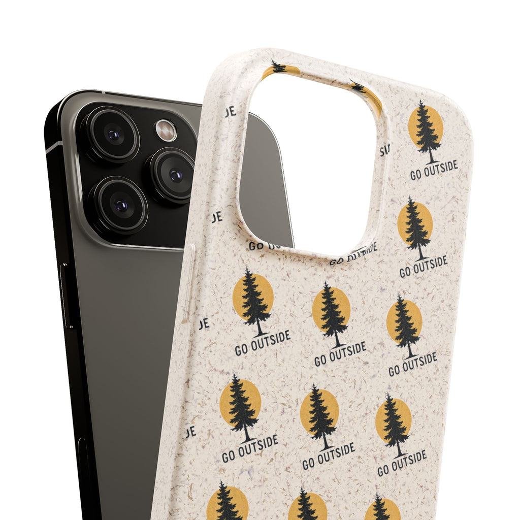 Biodegradable Phone Case — 'Go Outside' Recycled Eco-Friendly iPhone Cover