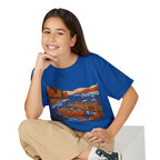 Youth T-Shirt — Autumn Lakeside Dock & Canoe Kids Tee