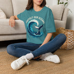 "Protect Our Oceans" Wave Whale Conservation T-Shirt