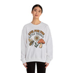 "Live For The Little Things" Bee, Daisy & Mushroom Retro Nature Design Crewneck Sweatshirt