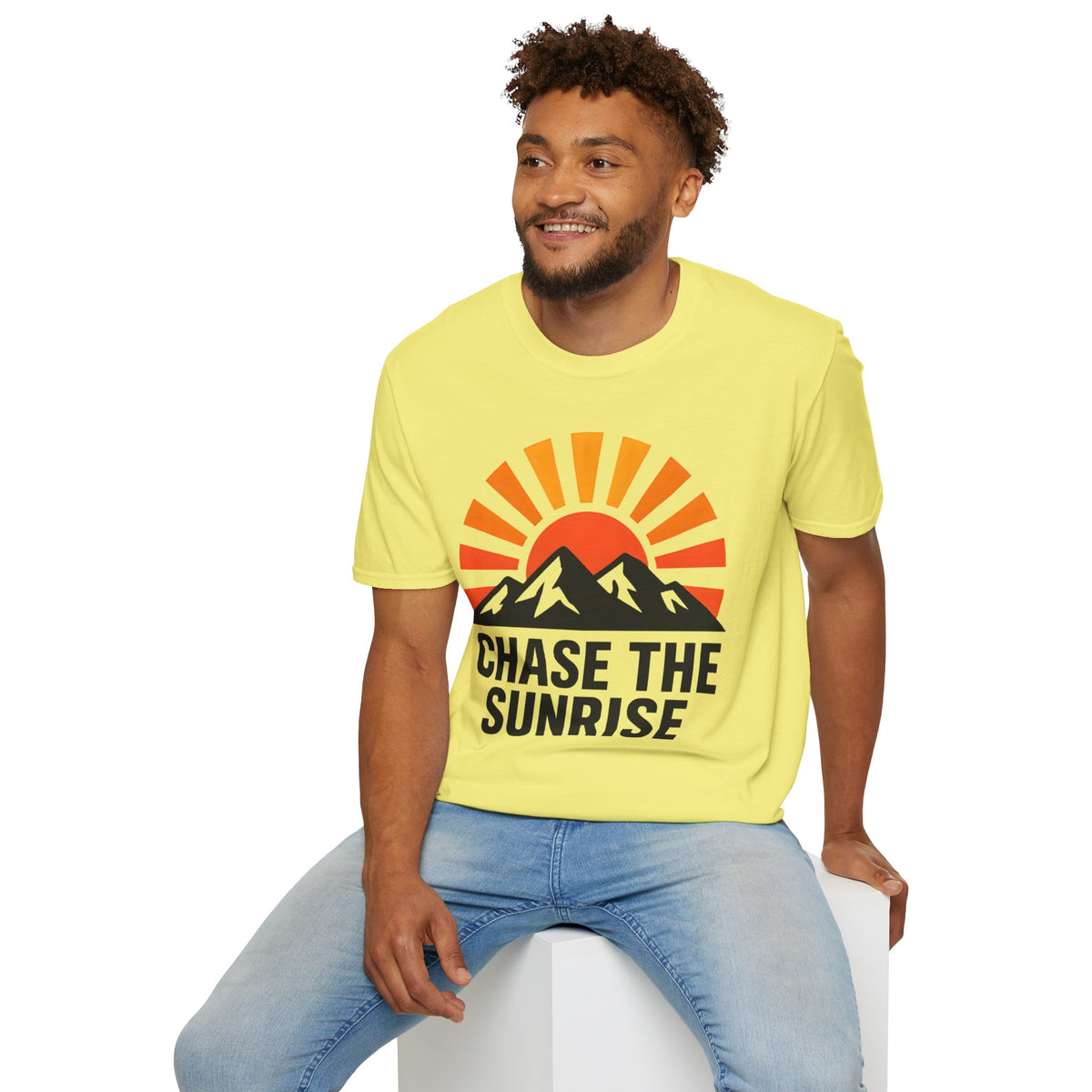 Chase The Sunrise Mountain T-Shirt — Sunrise & Peaks Graphic Tee