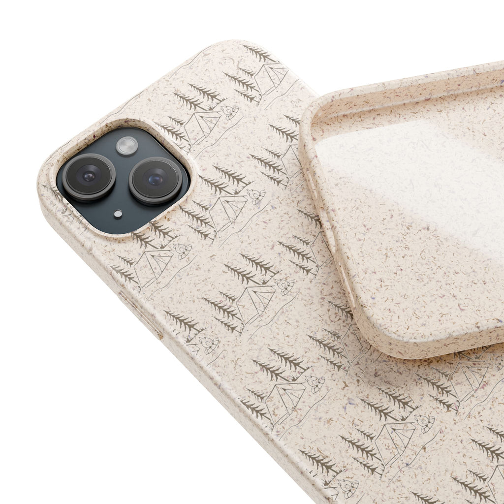 Biodegradable Phone Case — Eco-Friendly Forest Sketch Pattern