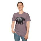 Geometric Forest Bear Woodland Silhouette Graphic Tee Shirt