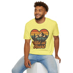 "Wild at Heart" Mountain Heart Retro Sunset Nature Tee Shirt