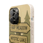Biodegradable Phone Case — 'Nap Meadow' Mystic Lake Camping Design