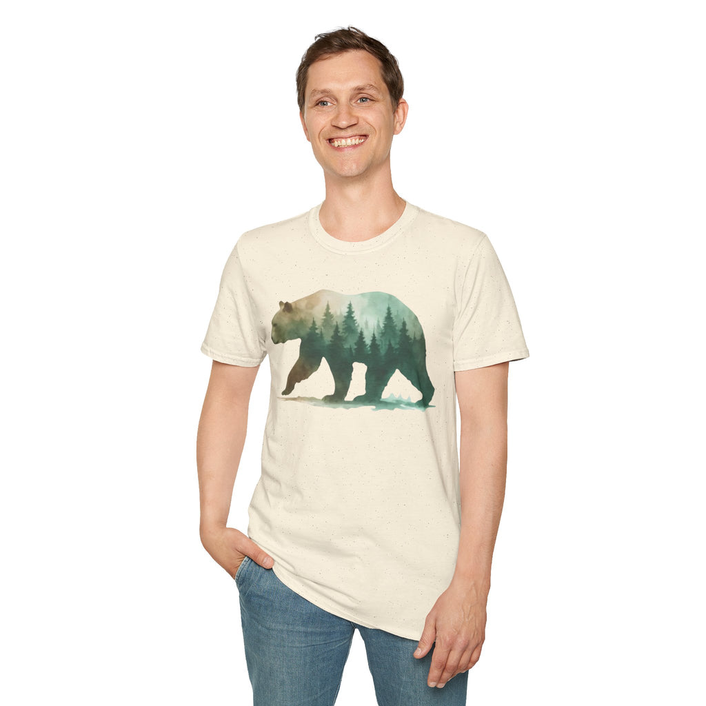 Forest Bear T-Shirt — Watercolor Woodland Bear Graphic Tee Shirt